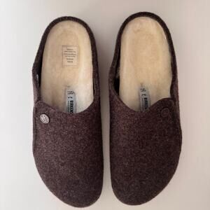 Birkenstock Zermatt Shearling Wool Felt Slippers Shoes Brown Mocha eu 42 us 11